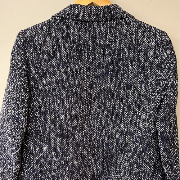 Tahari Black Heathered Purple w Faux Leather Piping & 1 Button Blazer | 8P | EUC - Picture 8 of 9